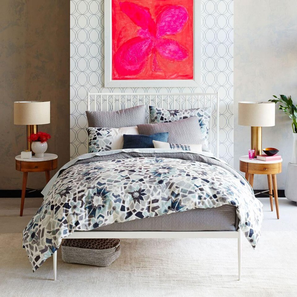 Penelope Bedside Table Acorn w/ Marble Top west elm United Kingdom